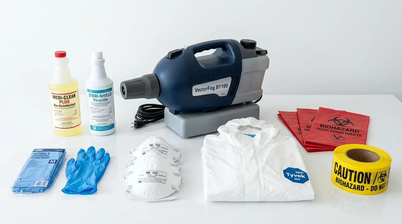 Professional biohazard remediation crew working in Lynchburg